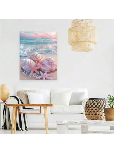 Impression sur toile coquillage plage pour salon 70x100 cm - 4