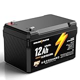 GOLDENMATE 12.8V 12Ah LiFePO4バッテリー リン酸鉄リチウムイオンバッテリー IP67防水 153.6Wh BMS内蔵 5000以上のサイクル 小型&軽量 高性能 電動車椅子 車中泊 サブ電源 非常用電源 ソーラー発電システム CRIUS12