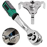 Keadic 2 Pcs Universal Oil Filter Wrench Set with Adjustable 3 Leg Oil Filter Remover Tools from...