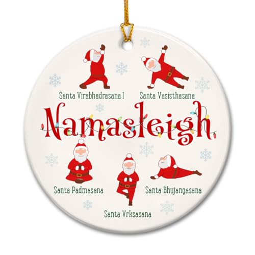 Yoga Ornaments for Christmas Tree, Santa Claus Meditation...