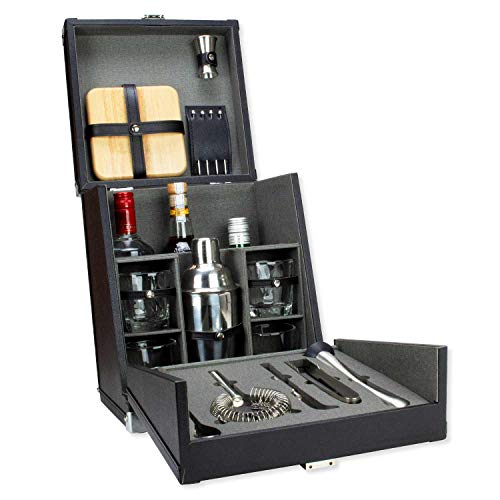 Atterstone Travel Bar Cocktail Set - 17-Piece Portable Bar Tool Set for Bartenders