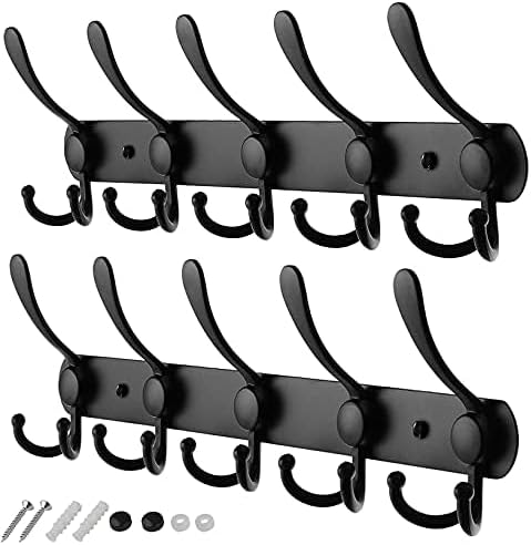 GlazieVault Coat Hooks for Wall - Stainless Steel Coat Racks (2 P...