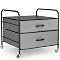 Supporto Per Mini Frigo Con Ripiani – WAYTRIM Carrello Porta Microonde In Acciaio Con Ruote E Piano Legno - 4