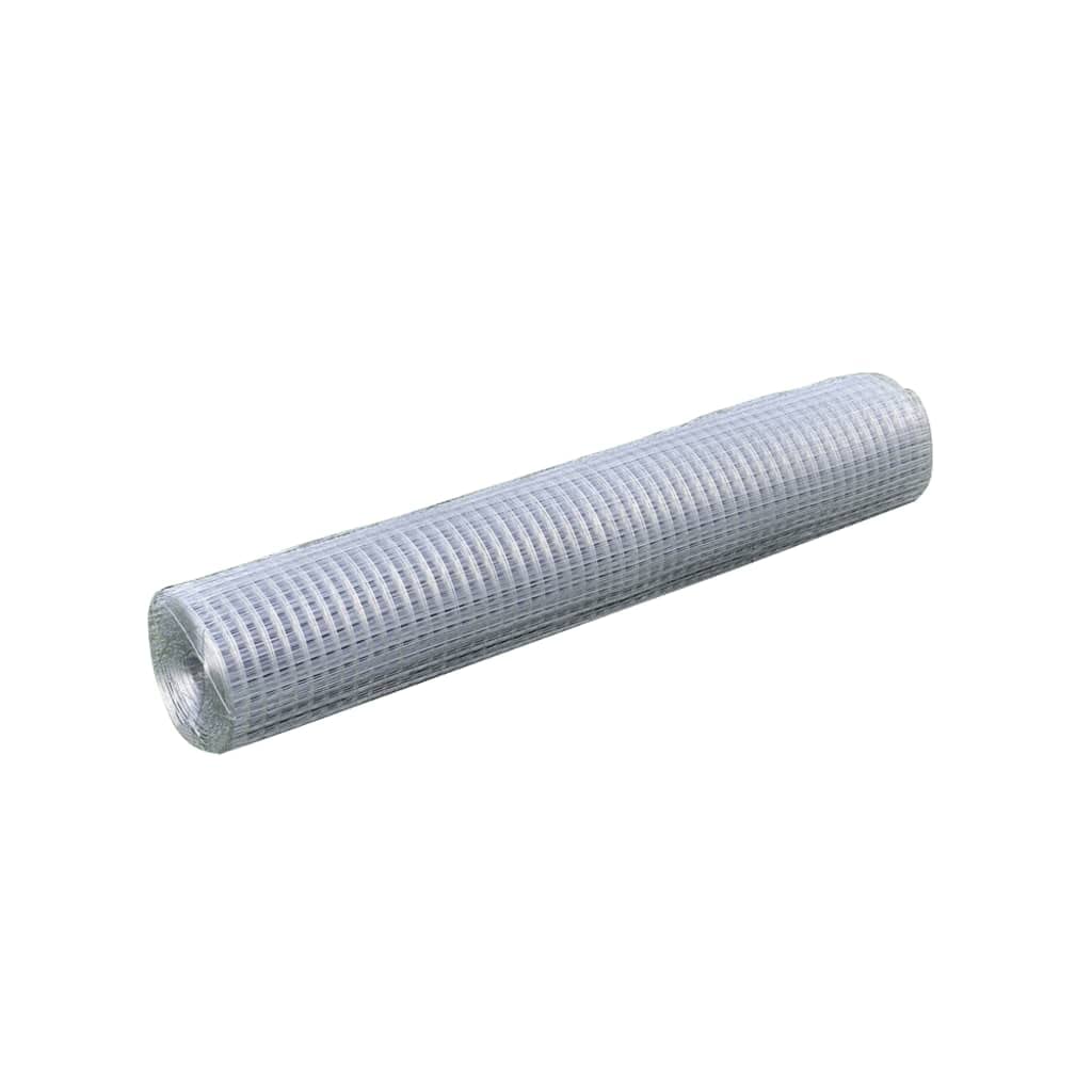 Malla de alambre de acero galvanizado plateada 25x1 m, Malla metálica para gallinero, Red de gallinero de acero, Alambrada de gallinero de acero resistente para proteger a tus aves de corral