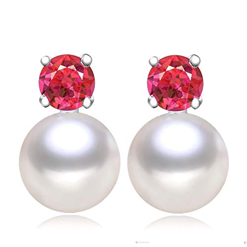 Boucles d'oreilles argent 925 et perles de culture véritables pour femme de style princesse
