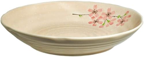 M.V. Trading FL1080 - Platos de sopa profunda rosa perla con hermoso diseño de flor de Sakura, 8.25 pulgadas (diámetro) x 1.50 pulgadas (alto), se
