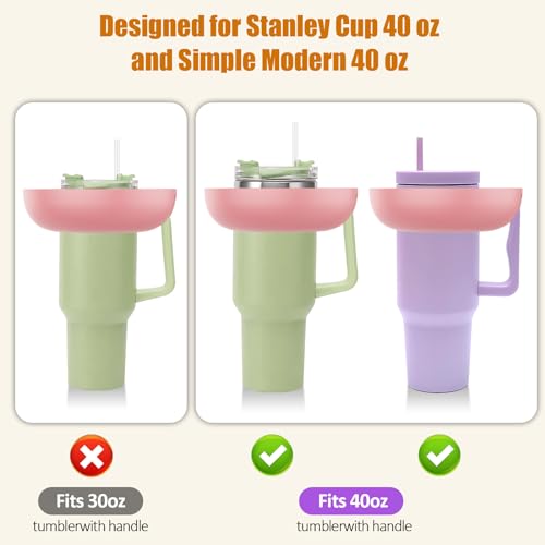 ieesspd Tigela de silicone para lanches, 1,134 g, rosa, compatível com bandeja isolada Stanley Cup c