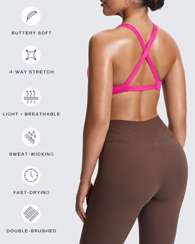 Image of Aoxjox Women's Satara Low Impact Sports Bra | chic front twist, widened cross straps, medium support,breathable fabric, workout fitness yoga crop tank, gym essential