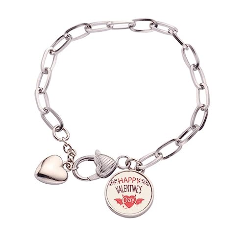 Bracelet cœur ailes de diable en métal taille M, le symbole d'un amour passionnel