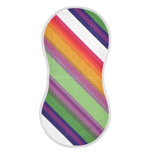 xigua Stripes Baby Burp Cloths for Newborn Boys and Girls 1 Pack, Soft & Absorbent Cotton Baby Burp Cloth, Baby Washcloths, Newborn Towel, Burp Rags