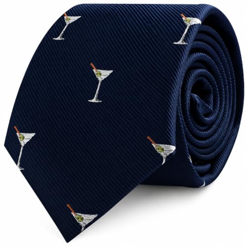 AUSCUFFLINKS Martini Mojito Drink for Men Apple Alcohol Drinks Skinny Neckties | Present for Work Colleague | Bday Gift for Guys