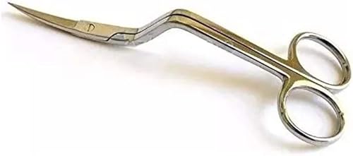Tijeras grandes curvadas dobles de 6 pulgadas para bordado a máquina, apliques de acero inoxidable, suministros de bordado para bordado, tela, hilo,