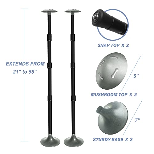 Sebnux Adjustable Aluminum Alloy Boat Cover Support Pole For Canvas And Pontoon To Prevent Water Pooling (Dark Grey 2 Pack) #TOP6