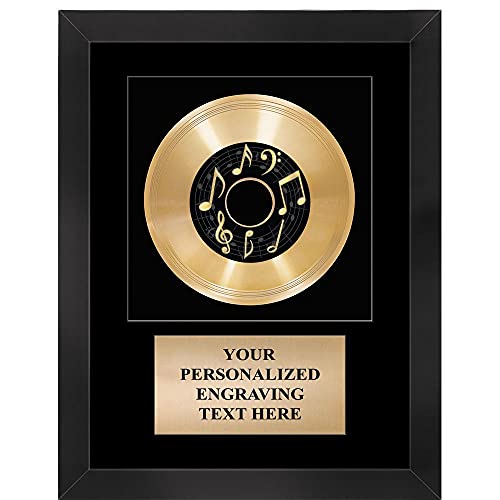 Crown Awards Gold Record Music Plaque, 16" H Gold Record Music Plaque Award, Engraving Included Prime