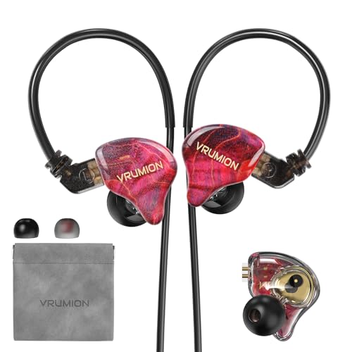 VRUMION 1BA+1DD 2�h���C�o�[�C���C���[���j�^�[�AHiFi�L���C���z���A�Q�[�~���O�C���z���A�n�C�u���b�hIEM�C���z���A�ؐ�����N���t�g�\�ʃJ�o�[�t���A�~���[�W�V�����p���O���\�ȃP�[�u��(�}�C�N�Ȃ�)