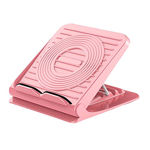 Foot Rest ZHAOHUI Foot Hammock Ottoman Plastic 5 Files Non-Slip Massage Foot Stool Under Desk Improves Posture And Circulation (Color : Pink)