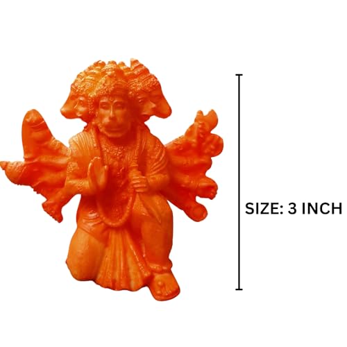 Image of Stone Lord Hanuman Idol, 3 Inch, Saffron, 1 Piece, Idol