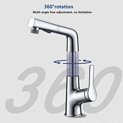 Mitigeur une poignée rétractable 60 cm robinet lavabo double commande eau chaude froide