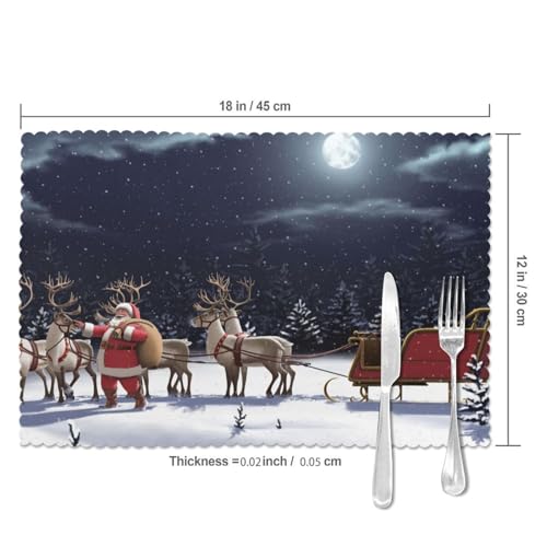 Sets de table lavables et résistants à la chaleur imprimé Noël pour table propre