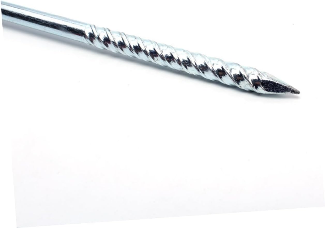 Cabilock 16 Pcs 25cm Spiral Tent Stakes and Pegs, White Steel Ground Anchors with Fluorescent Tips for Outdoor Camping, Tent and Awning Securing in Muddy Or Snowy Terrain