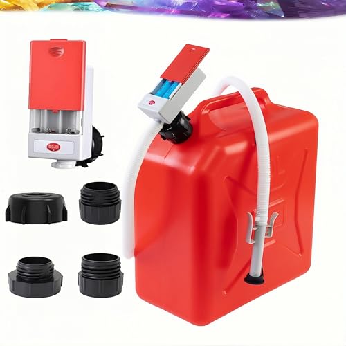 Fuel Transfer Pump with Auto Stop Sensor Overfill Protection,Gas Can Pump,3.2 GPM Portable Automatic Fuel Transfer Pump, Kit With 4 Tank Adapter, Portable Gas Pump for Oil,Fuel,Gasoline Transfer Pump