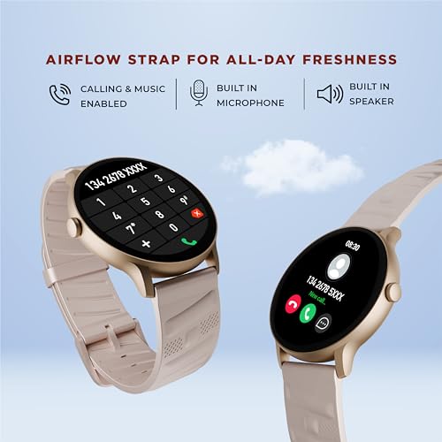 Image of Gizfit 984 Orbit Z Smartwatch with 1.39 inch Round Display, Hindi Language Support, Multi Sports Mode, Heart Rate Monitor, Custom Watch Faces, Zinc Alloy Body - Upto 2 Days Battery Life (Rose Gold)