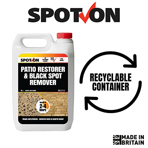 Spot On | Long-Lasting Black Spot Remover & Patio Cleaner - Fast, Effective Formula Removes Algae, Moss & Grime Stains - Ideal For Outdoor Areas, Paths & Paving - 4