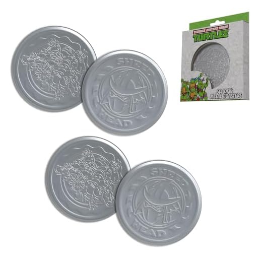 Fanattik TMNT - Set de 4 Dessous de verres en métal