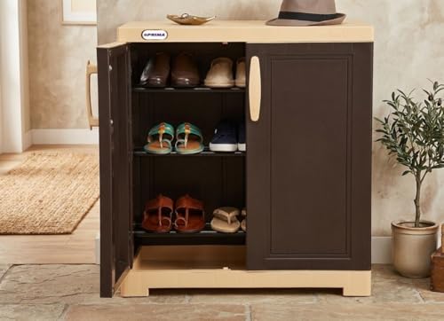 Image of Prima Viva 1 Plastic Cabinet for Shoe Storage, Shoe Rack, Chappal Stand Indoor & Outdoor, Shoes & Chappal Stand for Home.