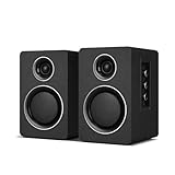 Computer Speakers for Desktop PC, Active Bookshelf Speaker with 3‘’ Carbon Fiber Woofer and Silk Film Tweeter ,Supports Bluetooth 5.3, USB-C, AUX/RCA Input for Record Player TV - Black Stereo Set
