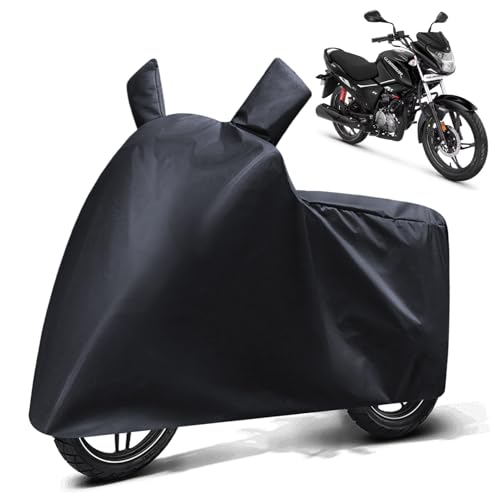 Image of FABTEC Waterproof Bike Body Cover Compatible with Hero Glamour Xtec, A1 (Black)