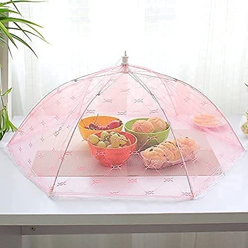 FLAVIQUE Umbrella Food Cover Tent Pop-Up Mesh Screen, Reusable and Collapsible Outdoor Picnic Food Covers Net for Flies Bugs & Mosquitoes Insect Protection Multicolor Set of (1) (B09VR7XLPF) Amazon Price History, Amazon Price Tracker
