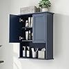 Bluewallmountedbathroomstoragecabinetabovetoiletwoodenmedicinecabinetsovertoiletstorage23x29inhangingwallcabinetwith2dooradjustableshelfsofthinge  Urban Country Home Decor Blue wall mounted bathroom storage cabinet above toilet wooden medicine cabinets over toilet storage 23×29 in hanging wall cabinet with 2 door adjustable shelf soft hinge  urban country home decor