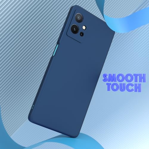 Image of Outlouders Back Cover for Vivo T1 5G / Vivo Y75 5G / iQOO Z6 5G | Camera Protection | Durable Soft Matte Silicone Bumper Case (Blue)