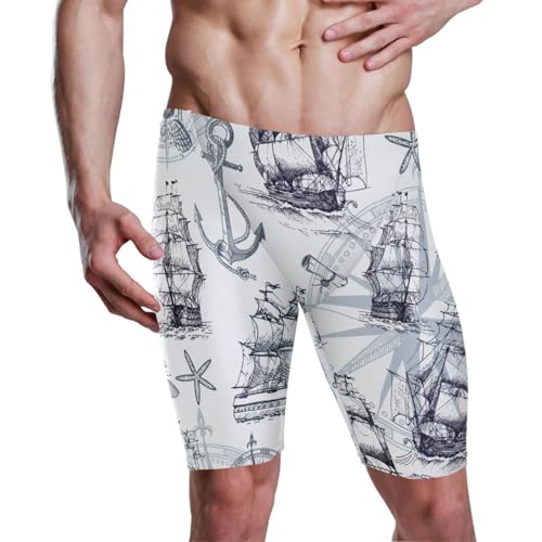 Men Knee-Length Swim Shorts Swimwear Swimsuit for Beach Water Park (S-3XL)3