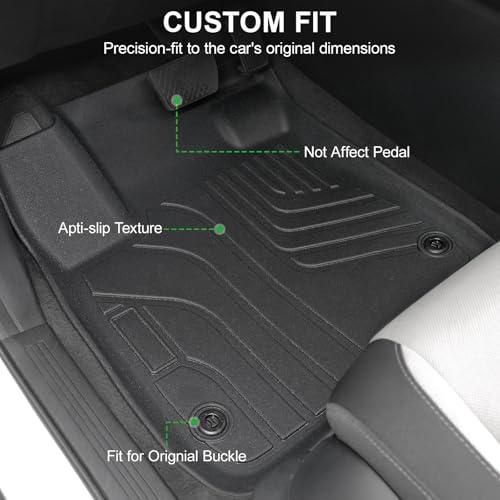 Image of Floor Mats for 2023-2025 2026 Honda CRV (Include Gas and Hybrid), TPE All Weather Durable Floor Liners with Door Sill Guards for Honda CRV SE LX EX EX-L Sport Sport-L Touring HEV Accessories