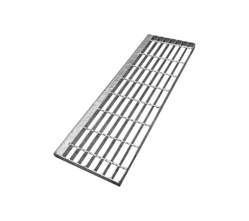 Peldaño de rejilla de acero galvanizado de 80 cm con máxima resistencia a la corrosión