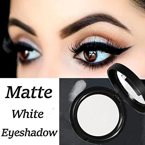 Mysense Single Matte White Eyeshadow,Pressed Fine Powder Eye Shadow,High Pigment Longwear Single White Eye Makeup For Day&Night #TOP4