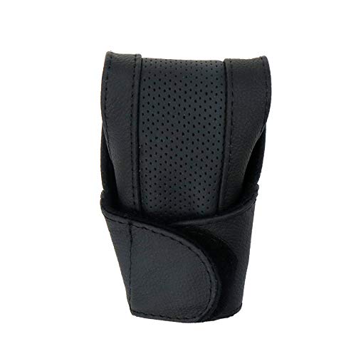 Modengzhe Leather Full Open Type Car Gear Shift Knob Cover Universal Fit Protector Boot, Black