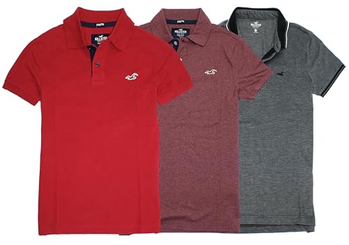 Hollister California Men's Flex Pique Stretch Polo Shirt (Pack of 2 or 3) HOM-3.1 (X-Small, 1020)