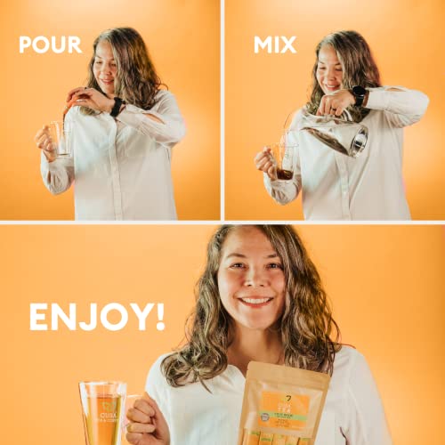 Cusa Tea & Coffee | Premium Instant Mango Green Tea With Real Fruit & Spices | Organic Leaves Drink Mix Packets | Hot Or Iced Tea (10 Single Servings) #TOP2