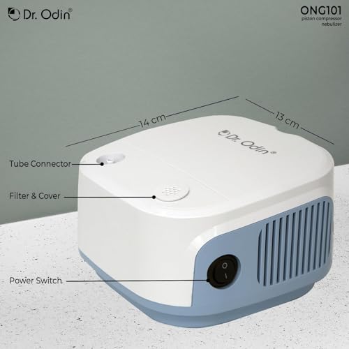Image of Dr. Odin ONG 101 Smart Portable Nebulizer | Whisper-Quiet Operation | Pediatric to Adult Use | Compact & Efficient Design | Proudly Made in India | Stylish (White & Blue)