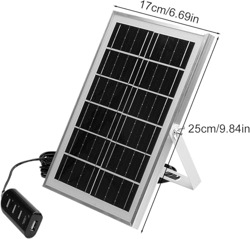 Cargador de panel solar compacto con 4 puertos USB de alta eficiencia energética 6