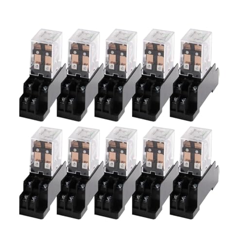 Relais de puissance LY2NJ 380V AC à double contact inverseur et embase