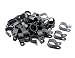 TOVOT 100 PCS R-type Clip Cable Clamp 5/8 Inch (16 mm) Black Nylon Screw Wire Clips Fasteners Tubing Clips for Wire Management