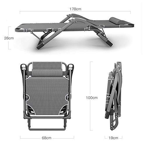 Tumbona ajustable plegable con cojín opcional para descanso exterior 5