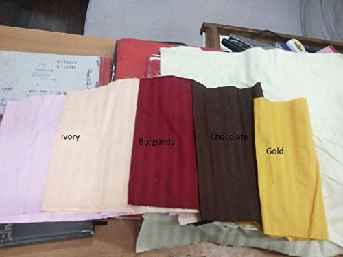 Rajlinen 500 Thread Count Queen Size Ivory Stripe 4 Pc Luxury Egyptian Cotton Sateen Finish Sheet Set Ultra-Soft-Deep Pocket Elastic-Fits Mattress Up To 14" Sheet Set #TOP1