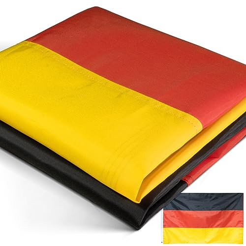 Anley EverStrong Series Germany Flag 3x5 Foot Heavy Duty - Embroidered and Sewn Stripes - 4 Rows of Lock Stitching - German National Banner Flags with Brass Grommets 3 X 5 Ft