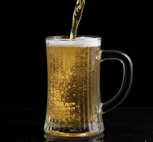 Image of WRINGO Classic Beer Mugs Set of 2, 500ML Glass Mug with Handle, Large Big Heavy Mugs for Freezer, Multipurpose Mugs, Dishwasher & Microwave Safe (BR-11)