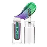 DE'LANCI Glitter Liquid Eyeshadow, Highly Pigment Multichrome Shimmer Eyeshadow Green, Intense Multi